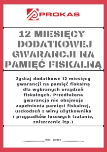 Dodatkowe 12 miesięcy gwarancji na pamięć fiskalną